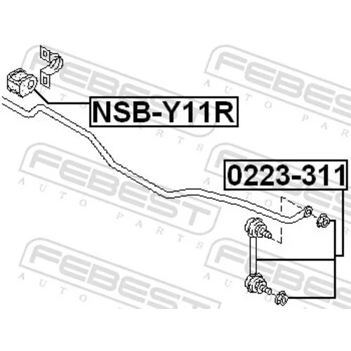 Uloženie priečneho stabilizátora FEBEST NSB-Y11R - obr. 1