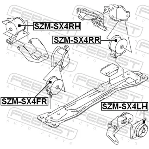 Uloženie motora FEBEST SZM-SX4RR - obr. 1