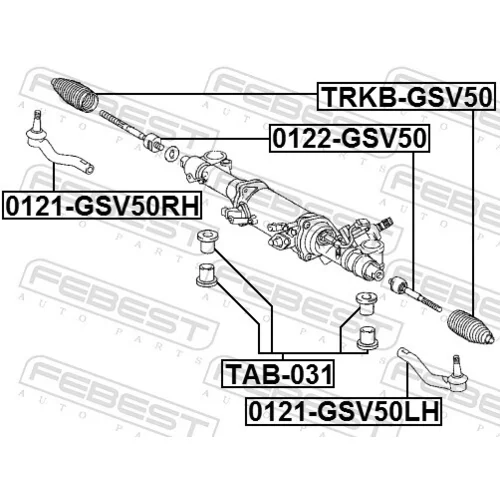 Uloženie prevodovky riadenia FEBEST TAB-031 - obr. 1