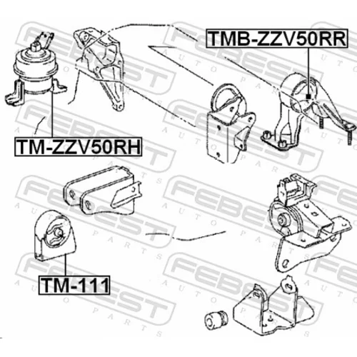 Uloženie motora FEBEST TM-ZZV50RH - obr. 1