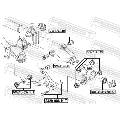 Sada na opravu priečneho závesného ramena VWAB-037-KIT /FEBEST/ - obr. 1