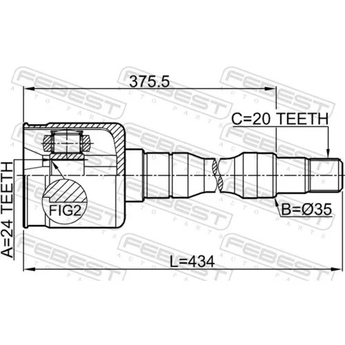 Sada kĺbov hnacieho hriadeľa 0111-SXV20RH /FEBEST/ - obr. 1