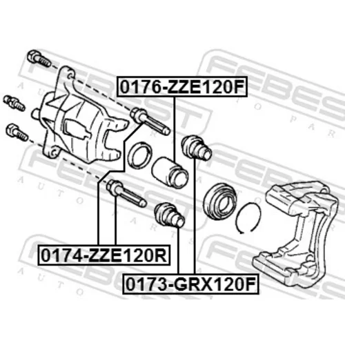 Vodiaci čap brzdového strmeňa FEBEST 0174-ZZE120R - obr. 1