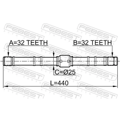 Hnací hriadeľ FEBEST 0212-SR20RH - obr. 1