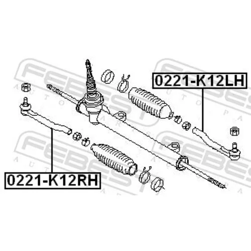 Hlava/čap spojovacej tyče riadenia FEBEST 0221-K12LH - obr. 1