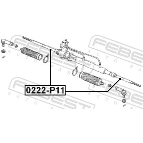 Axiálny čap tiahla riadenia FEBEST 0222-P11 - obr. 1