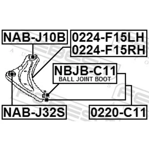 Rameno zavesenia kolies FEBEST 0224-F15RH - obr. 1