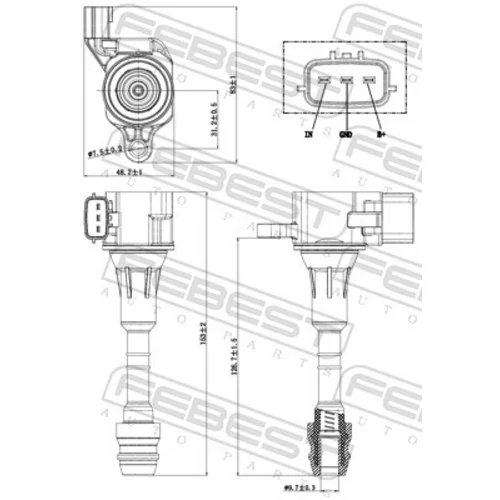 Zapaľovacia cievka FEBEST 02640-001 - obr. 1