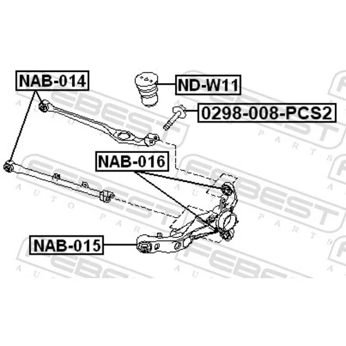 Upevňovacie čapy prieč. ramena FEBEST 0298-008-PCS2 - obr. 1