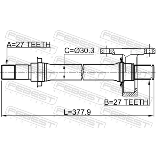 Hnací hriadeľ FEBEST 0312-FKMTRH - obr. 1