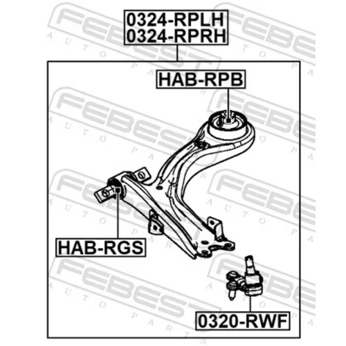 Rameno zavesenia kolies FEBEST 0324-RPRH - obr. 1