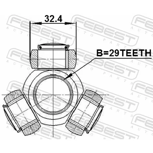 Trojkríž hnacieho hriadeľa FEBEST 0416-CY2 - obr. 1