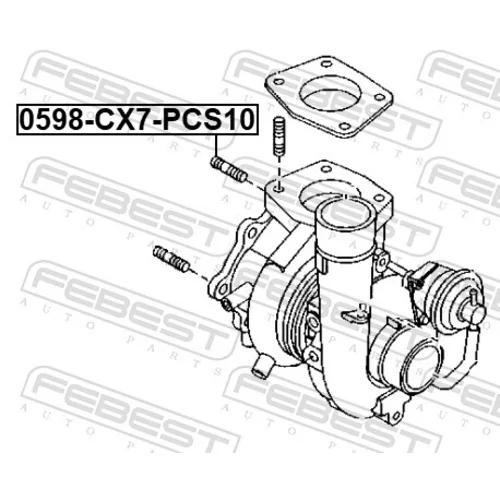 Skrutka zberného výfukového potrubia FEBEST 0598-CX7-PCS10 - obr. 1