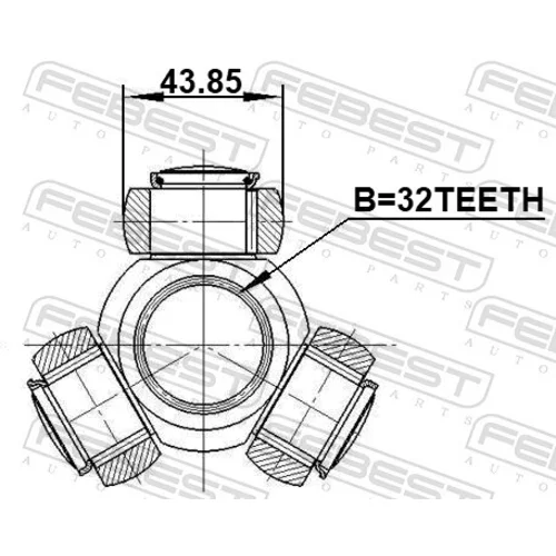 Trojkríž hnacieho hriadeľa FEBEST 1216-D7AT2WD - obr. 1