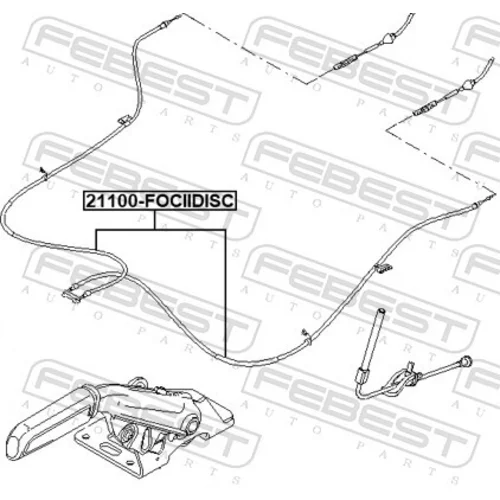 Ťažné lanko parkovacej brzdy FEBEST 21100-FOCIIDISC - obr. 1