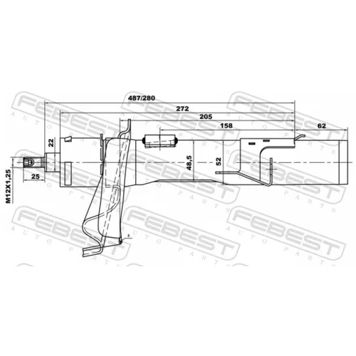 Tlmič pérovania FEBEST 21665159FR - obr. 1