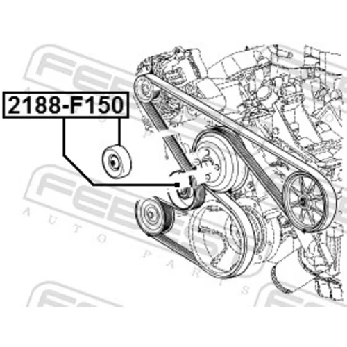 Vratná/vodiaca kladka rebrovaného klinového remeňa FEBEST 2188-F150 - obr. 1