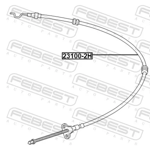Ťažné lanko parkovacej brzdy FEBEST 23100-2H - obr. 1