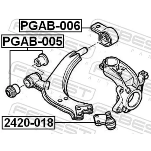 Zvislý/nosný čap FEBEST 2420-018 - obr. 1