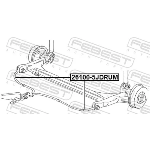 Ťažné lanko parkovacej brzdy FEBEST 26100-5JDRUM - obr. 1