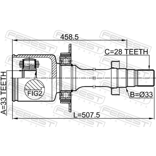 Sada kĺbov hnacieho hriadeľa FEBEST 3511-SX11RH - obr. 1