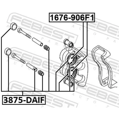 Opravná sada brzdového strmeňa FEBEST 3875-DAIF - obr. 1