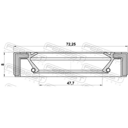 Radiálny tesniaci krúžok hnacieho hriadeľa FEBEST 95GAS-49720808X - obr. 1