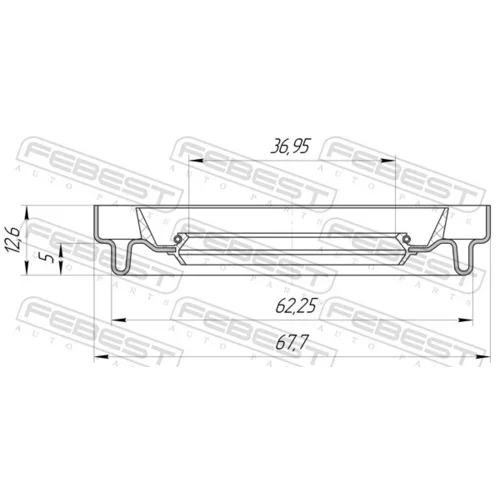 Radiálny tesniaci krúžok hnacieho hriadeľa FEBEST 95HDS-38620513X - obr. 1