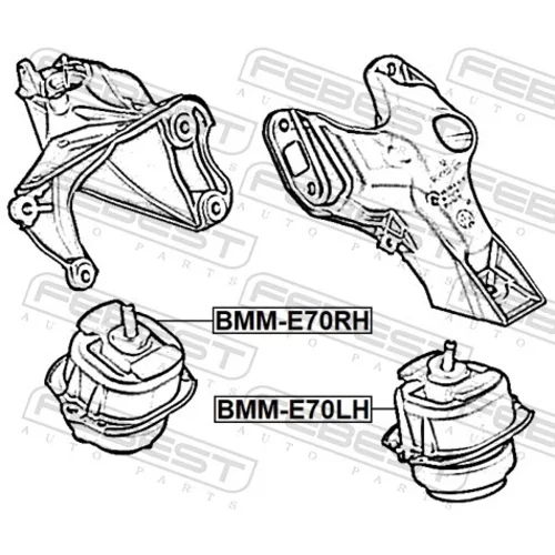 Uloženie motora BMM-E70RH /FEBEST/ - obr. 1