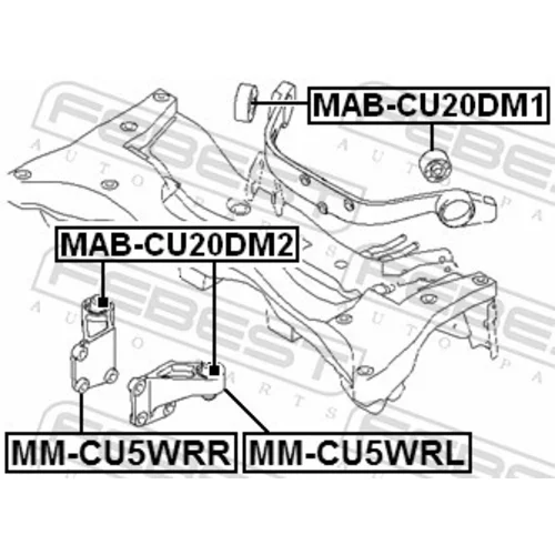 Uloženie, diferenciál FEBEST MM-CU5WRL - obr. 1