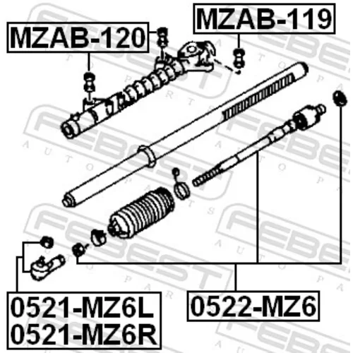 Uloženie prevodovky riadenia FEBEST MZAB-120 - obr. 1