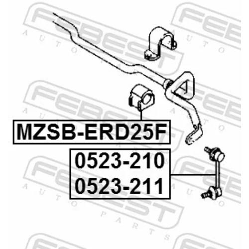 Uloženie priečneho stabilizátora FEBEST MZSB-ERD25F - obr. 1