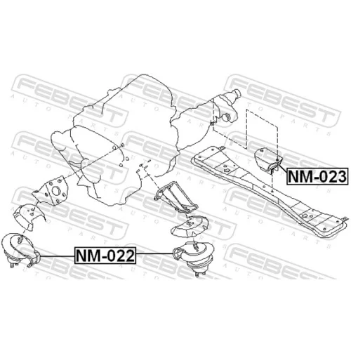 Uloženie motora NM-022 /FEBEST/ - obr. 1