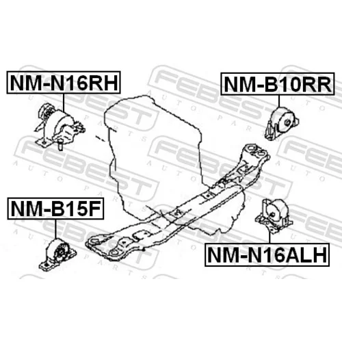 Uloženie motora FEBEST NM-B10RR - obr. 1