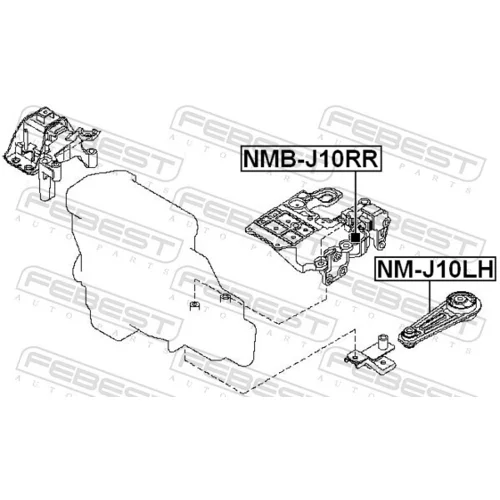 Uloženie automatickej prevodovky FEBEST NMB-J10RR - obr. 1