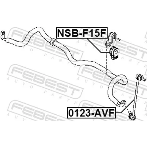 Uloženie priečneho stabilizátora FEBEST NSB-F15F - obr. 1