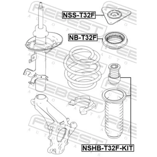 Ložisko pružnej vzpery FEBEST NSS-T32F - obr. 1