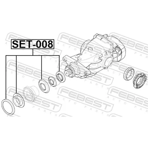 Tesniaci krúžok hriadeľa diferenciálu FEBEST SET-008 - obr. 1