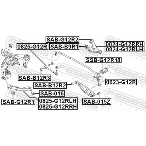 Uloženie priečneho stabilizátora FEBEST SSB-G12R18 - obr. 1