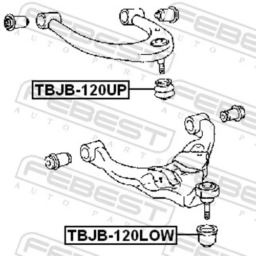 Súprava na opravu, zvislý/vodiaci kĺb FEBEST TBJB-120LOW - obr. 1