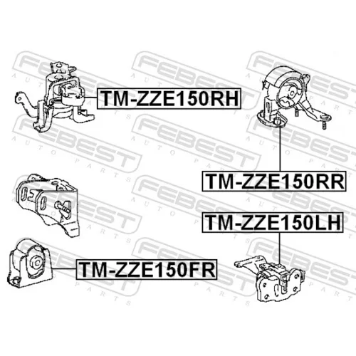 Uloženie motora FEBEST TM-ZZE150FR - obr. 1