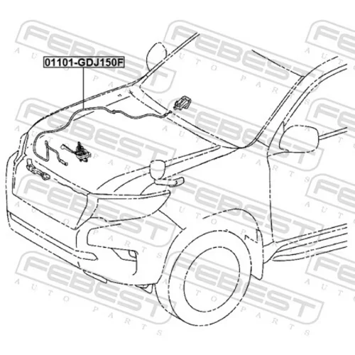 Lanko pre otváranie kapoty motora FEBEST 01101-GDJ150F - obr. 1