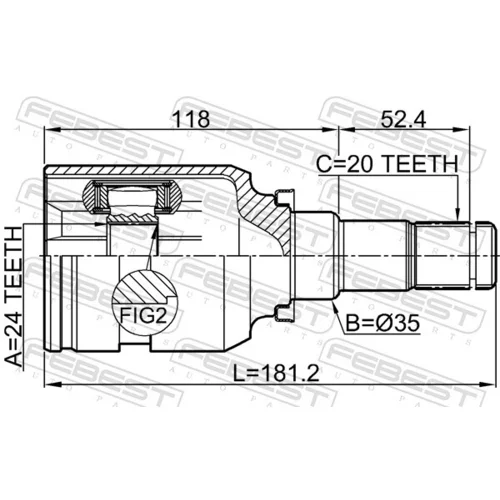 Sada kĺbov hnacieho hriadeľa 0111-ZRE181LH /FEBEST/ - obr. 1