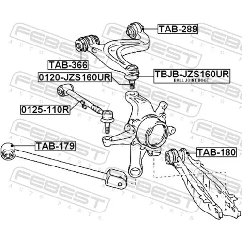 Zvislý/nosný čap 0120-JZS160UR /FEBEST/ - obr. 1