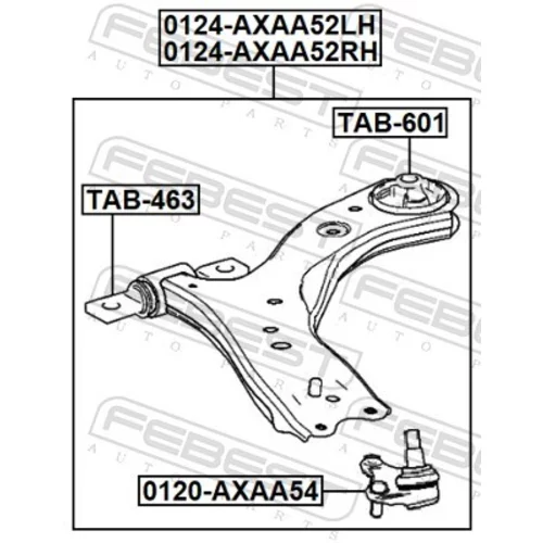 Rameno zavesenia kolies FEBEST 0124-AXAA52LH - obr. 1