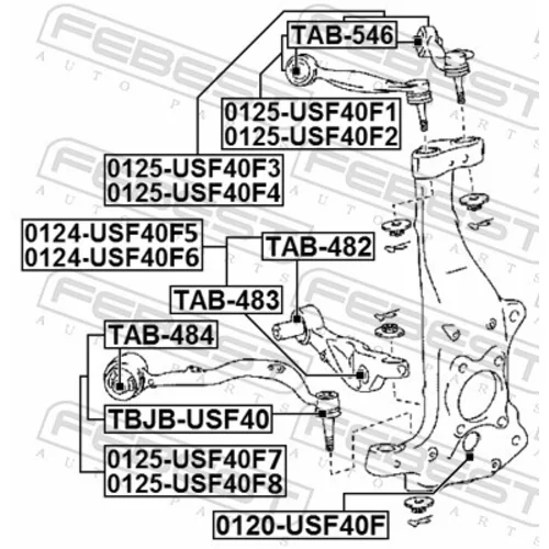 Rameno zavesenia kolies FEBEST 0125-USF40F1 - obr. 1