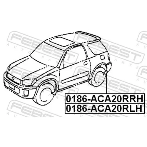 Blatník - montážna sada FEBEST 0186-ACA20RLH - obr. 1