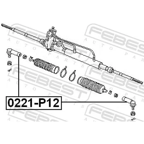 Hlava/čap spojovacej tyče riadenia FEBEST 0221-P12 - obr. 1