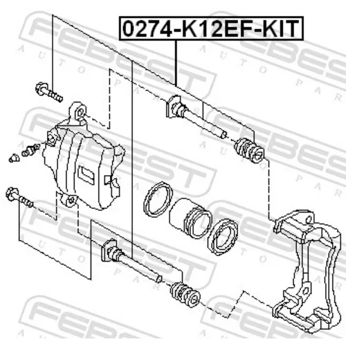 Vodiaci čap brzdového strmeňa FEBEST 0274-K12EF-KIT - obr. 1