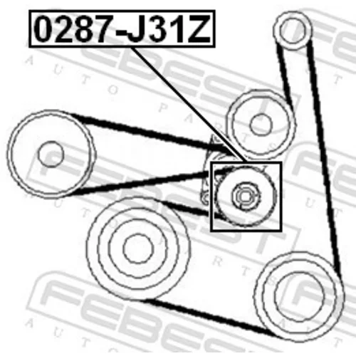 Napínacia kladka rebrovaného klinového remeňa FEBEST 0287-J31Z - obr. 1
